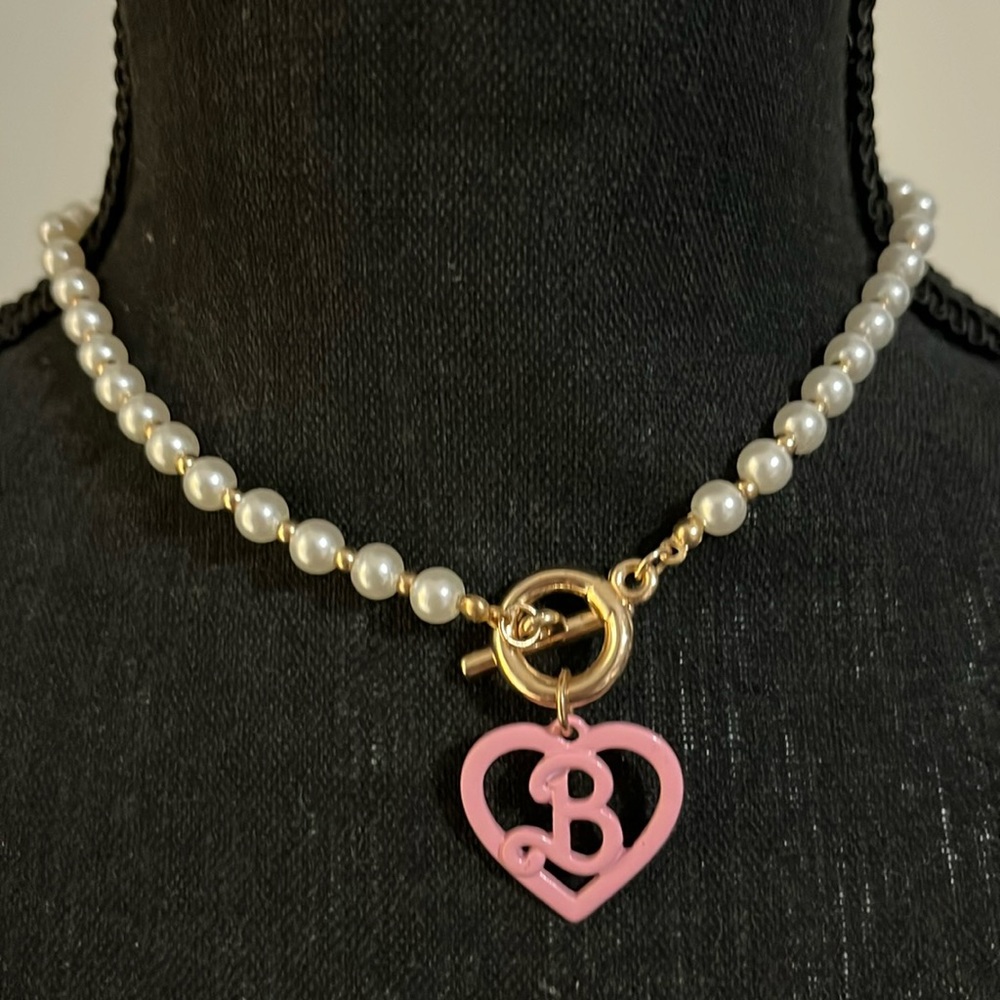 Barbie Heart Pearl Bead Necklace